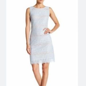NWT Eliza J periwinkle lace overlay sheath dress